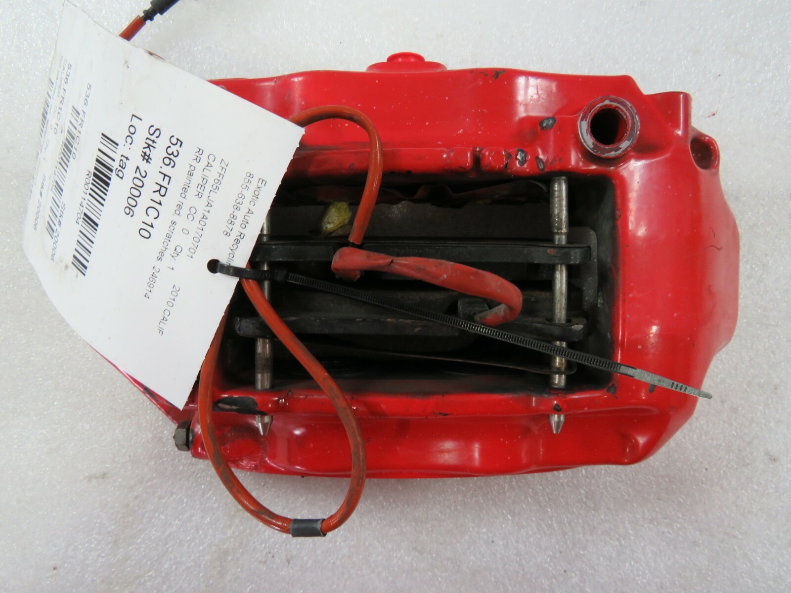 Ferrari California, RH, Right Rear CCM Brake Caliper, Red, Used, P/N 246914