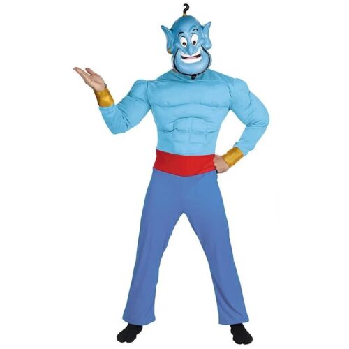 Kids Aladin and the magic lamp Cosplay Magic Lamp Genie Muscle Costume Jumpsuit - Picture 4 of 9