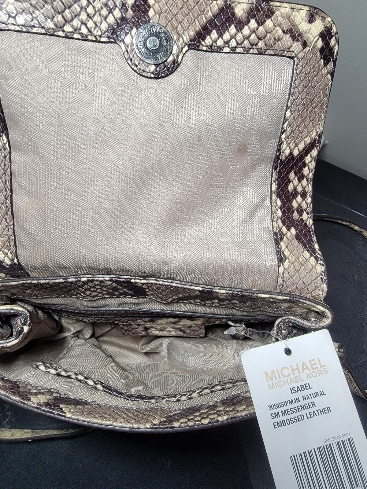 MK Michael KORS Python  Handbag Snake Skin Leathe… - image 6
