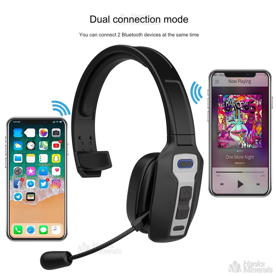 Trucker Headset Wireless Bluetooth 5.2 AI Noise Cancelling Mic For Phones PC - Image 4 of 4