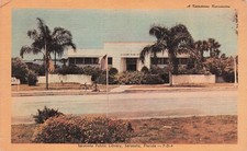 Sarasota Public Library Florida FL Main Street Broadway Vtg Postcard F29
