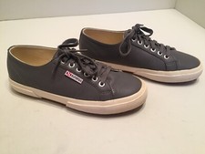 Superga Sneakers Gray Leather Women's Size 8 Men's Size 6.5