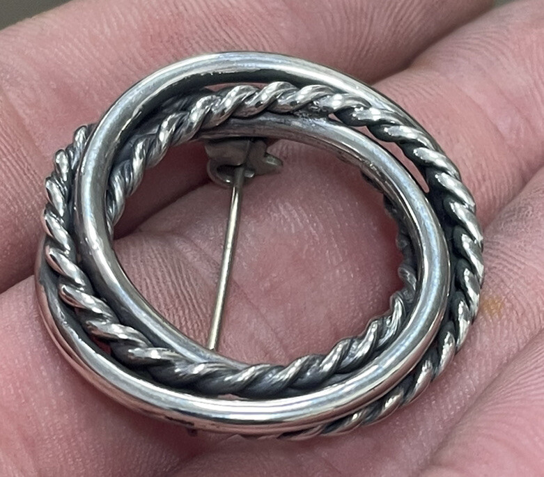 Vintage Mexico EAB Solid Sterling Silver Circle P… - image 4