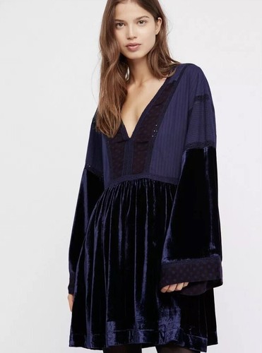 Blue Pieced Nomad Mini Dress Size 