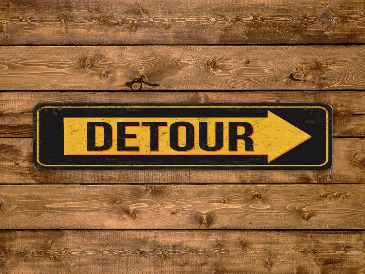 USAストリート看板　DETOUR「美品」 Detour Street Sign Vintage Style | eBay