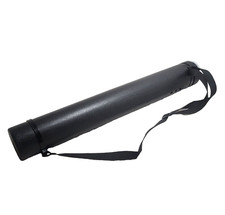Black Hard Plastic 24" Artist Document/Artwork Carrying Tube w/Strap 44" Expands