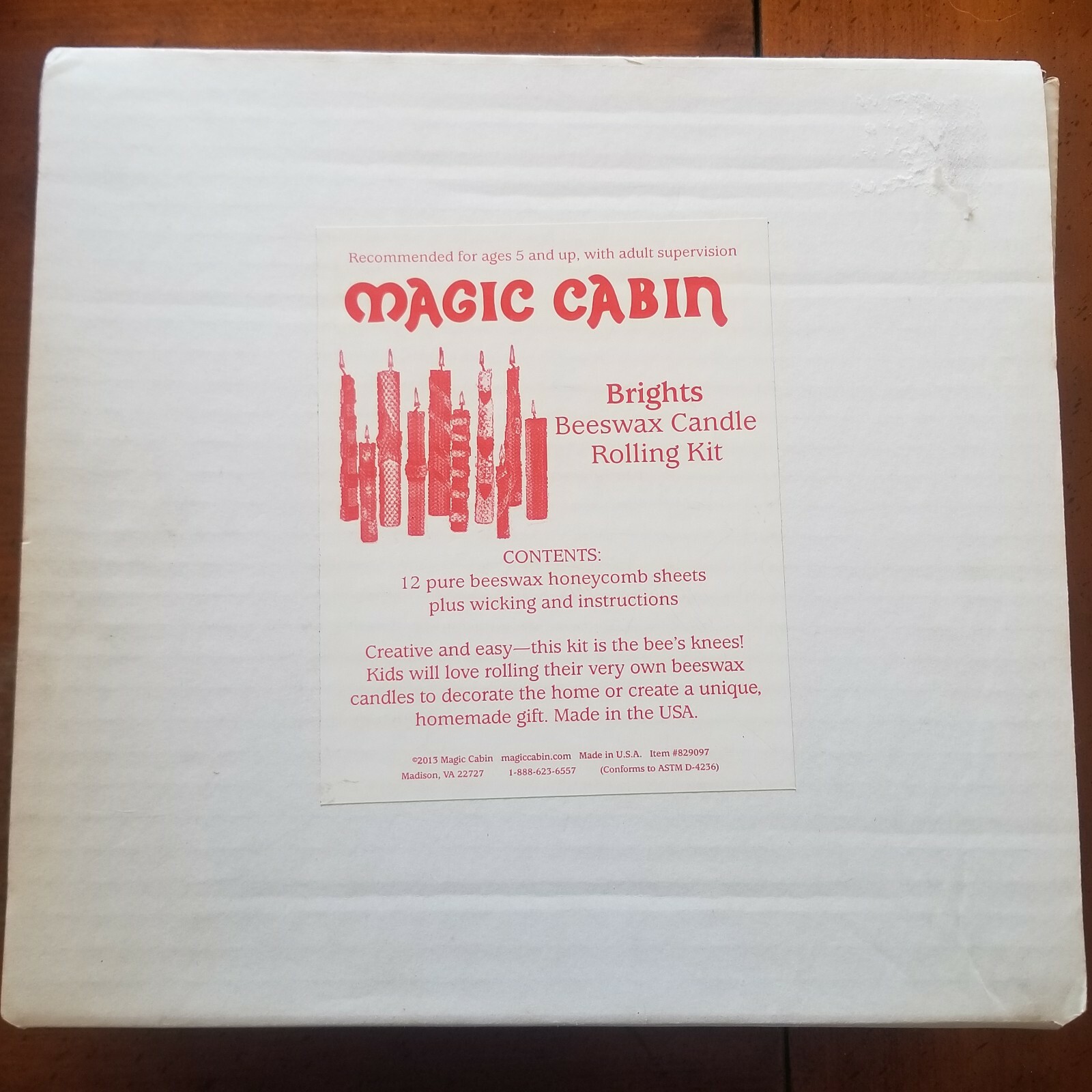 Magic Cabin Brights Beeswax Candle Rolling Making Kit Taper Kids Craft