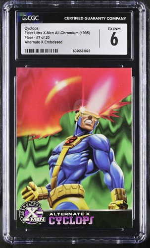 1995 Fleer Ultra Marvel X-Men All-Chromium Alternate-X Embossed Cyclops #7 CGC 6
