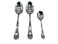 Towle Davenport Stainless Steel 3 Piece Serving Set Slotted Spoon Sugar Spoon