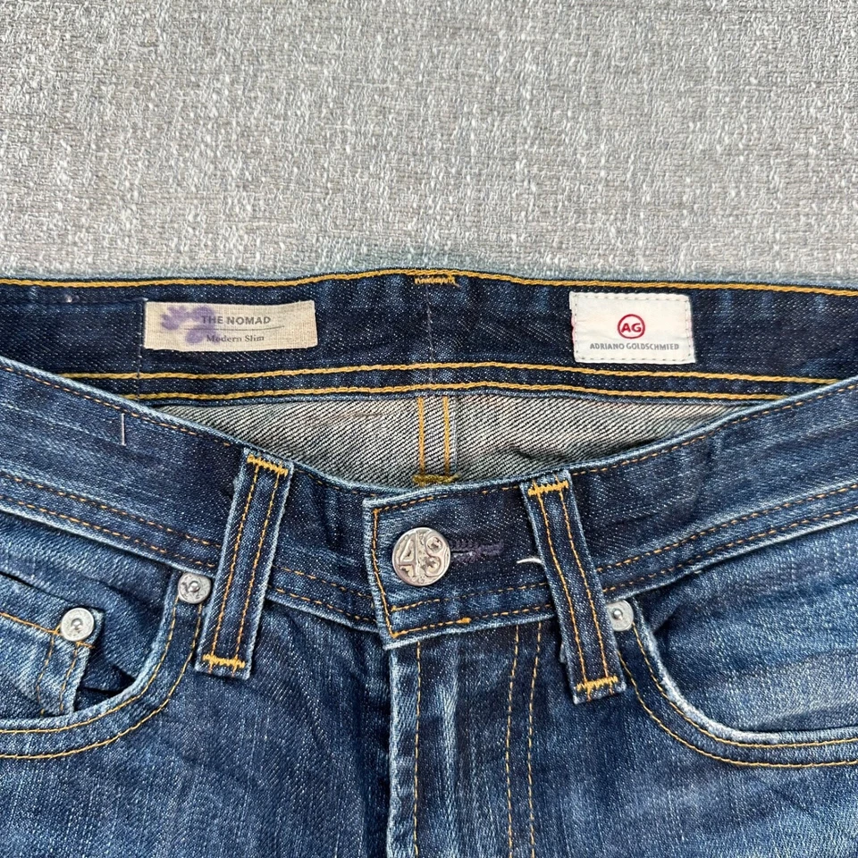 AG Adriano Goldschmied Jeans Mens 28x33 Blue The Nomad Modern Slim Stretch Denim - Image 3 of 4