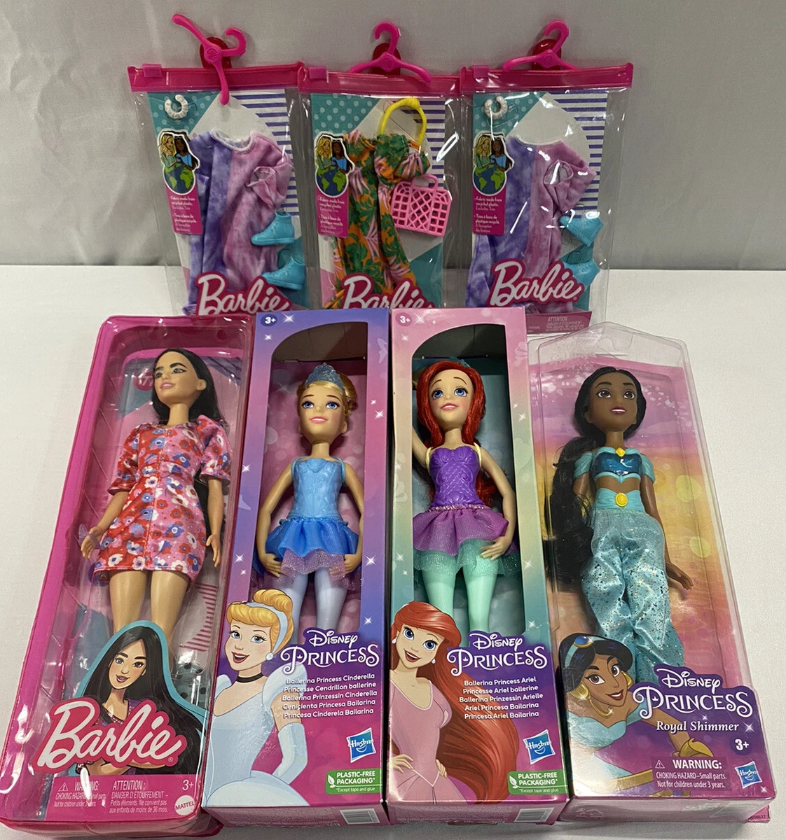 Disney Princess Cinderella Ariel Shimmer and Barbie Fashionista