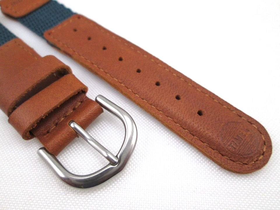 Correa de reloj Timex Expedition genuina 16 mm para dama y niños verde nailon cuero tostado Nuevo de Lote Antiguo Foto 3 de 4