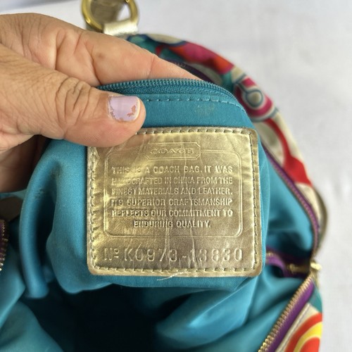 Bolso de Hombro Coach Poppy Pop Signature C Spotlight Glam Multicolor #13830 - Imagen 10 de 12