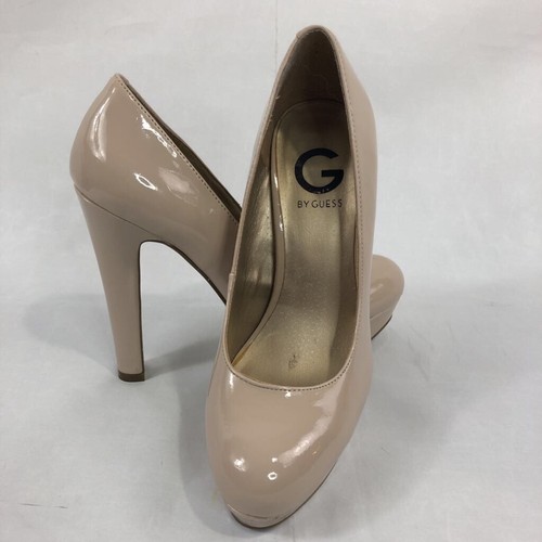G By Guess para mujer Classic bomba Slim Tacones Zapatos Beige Charol Slip  On 7 | eBay