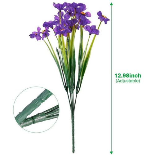 Artificial Flowers Plastic Fake Plants UV Resistant Home Garden Decor Outdoor - Picture 60 of 83