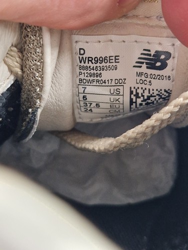 New Balance 996 EE Mujer Dorado Entrenadores con Cordones Talla UK5 EU37.5 US7 ¡Impresionantes! - Imagen 6 de 9