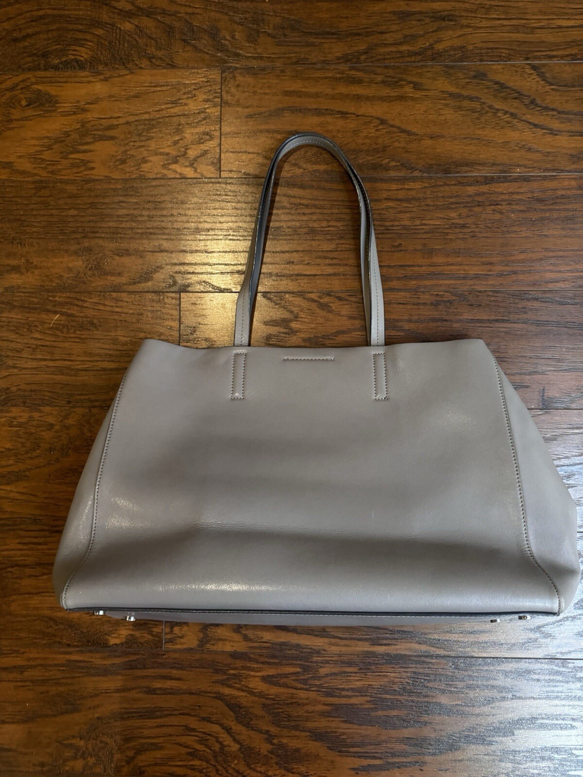 Banana Republic Larkin Leather Tote Bag Large Purse In Grey