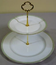 Heinrich-H&C, Greek Key Green Pattern, Bavaria, Gold Trim, Discontinued