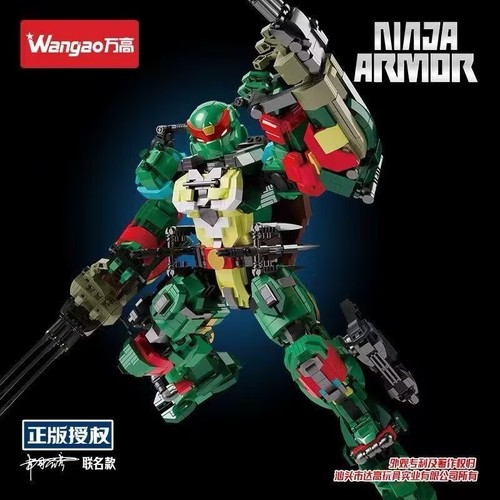 Wangao Red Mecha Ninja Turtle Raffaello Set Blocco Costruzioni Mutant Movie BricksToy - Foto 23 di 25