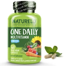 NATURELO One Daily Multivitamin for Men - 60 Capsules - 2 Month Supply