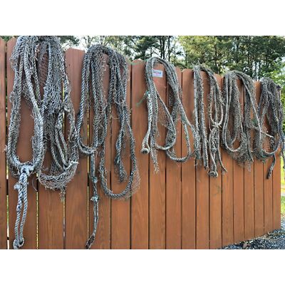 20 ft Braided Nylon Rope Cut From Old Fishing Nets - Authentic Used Fish Netting