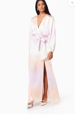 open lace back dress Anabella Ombre Print Lace Up Maxi Dress