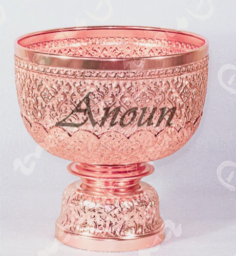 Vintage Style Bowl & Supporting Stand Set Thai Designs Embross Aluminum Size 22" - Picture 80 of 95