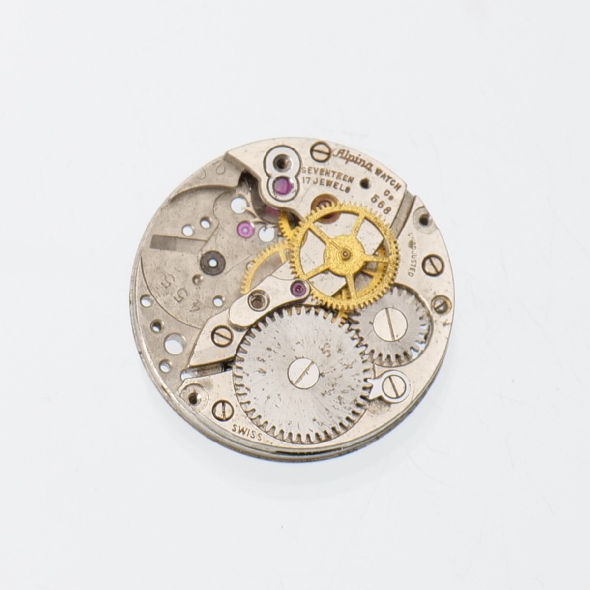 Vintage Alpina 568 Watch Partial Movement Watchmakers Parts