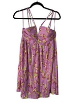 Zara Babydoll Dress Size Medium Pink Floral Pleated Strappy Mini Shift Feminine