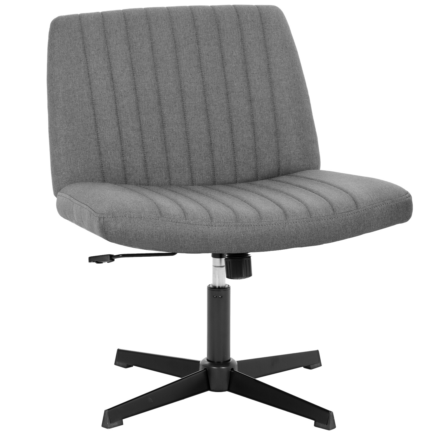 Armless Office Chair No Wheels Modern Swivel Height Adjustable