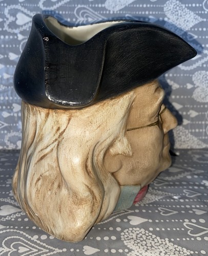 Vintage 1980s Byron Mold BENJAMIN FRANKLIN Decorative Head Coffee-Tea Mug Large - Picture 2 of 11