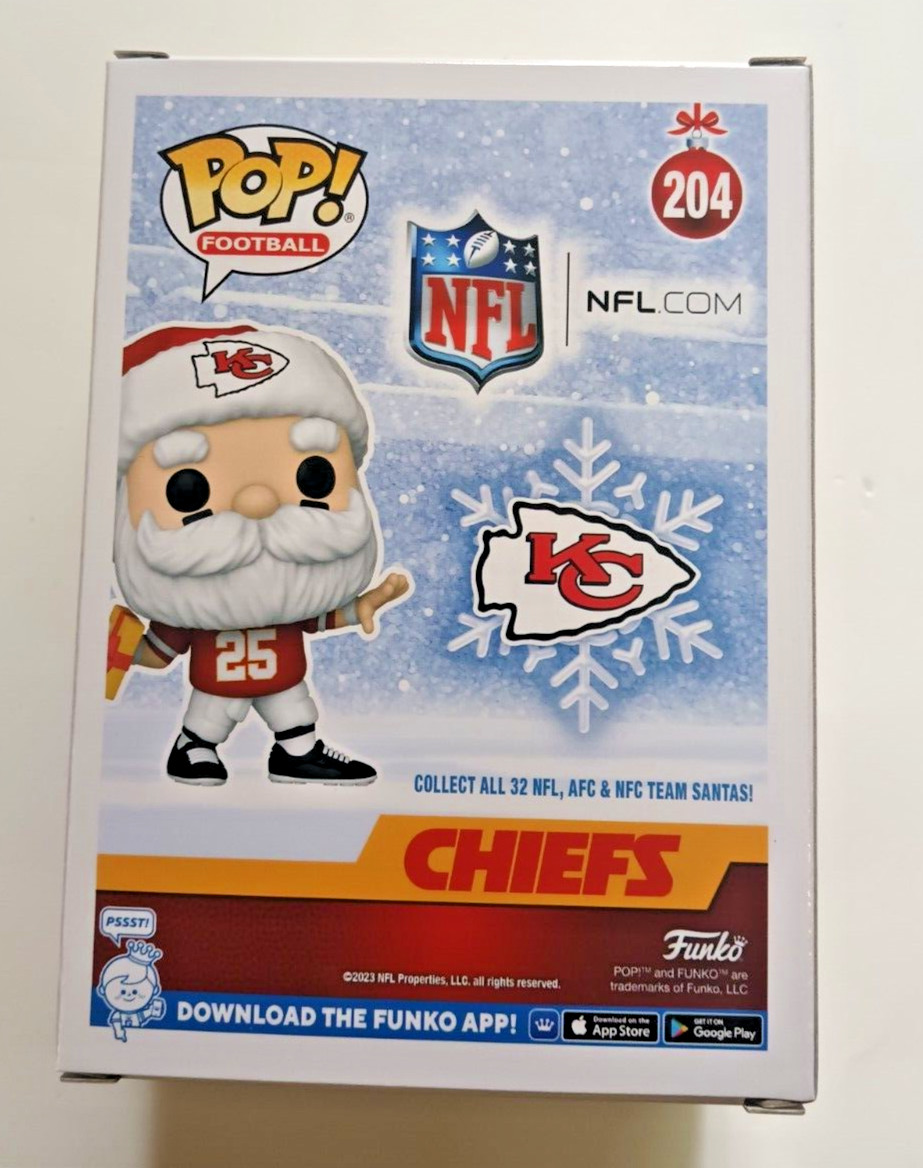 FUNKO POP! NFL FOOTBALL 204 KANSAS CITY CHIEFS SANTA FANACTICS EXCL