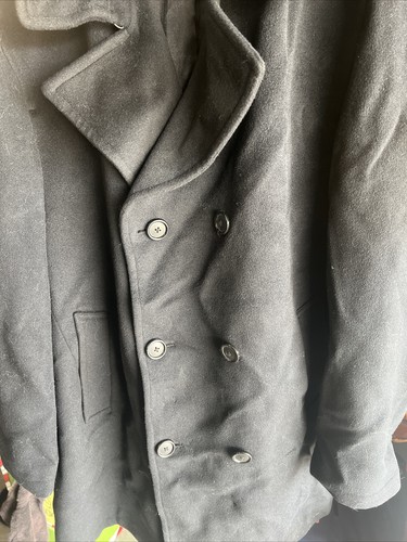 Jacqueline Ferrar size L black double breasted button front vintage trench coat - Picture 3 of 6