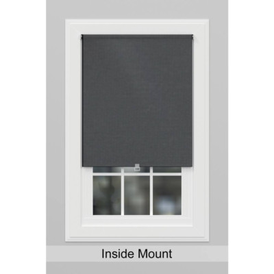 Cordless Blackout Fabric Roller Shade Cut-To-Width 36.5 in. X 73 inch Charcoal