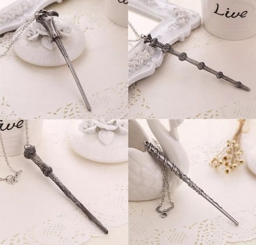 Harry Potter Wand Necklace 4" Pendant 18" Chain Fantasy Magic Toy - Picture 8 of 12