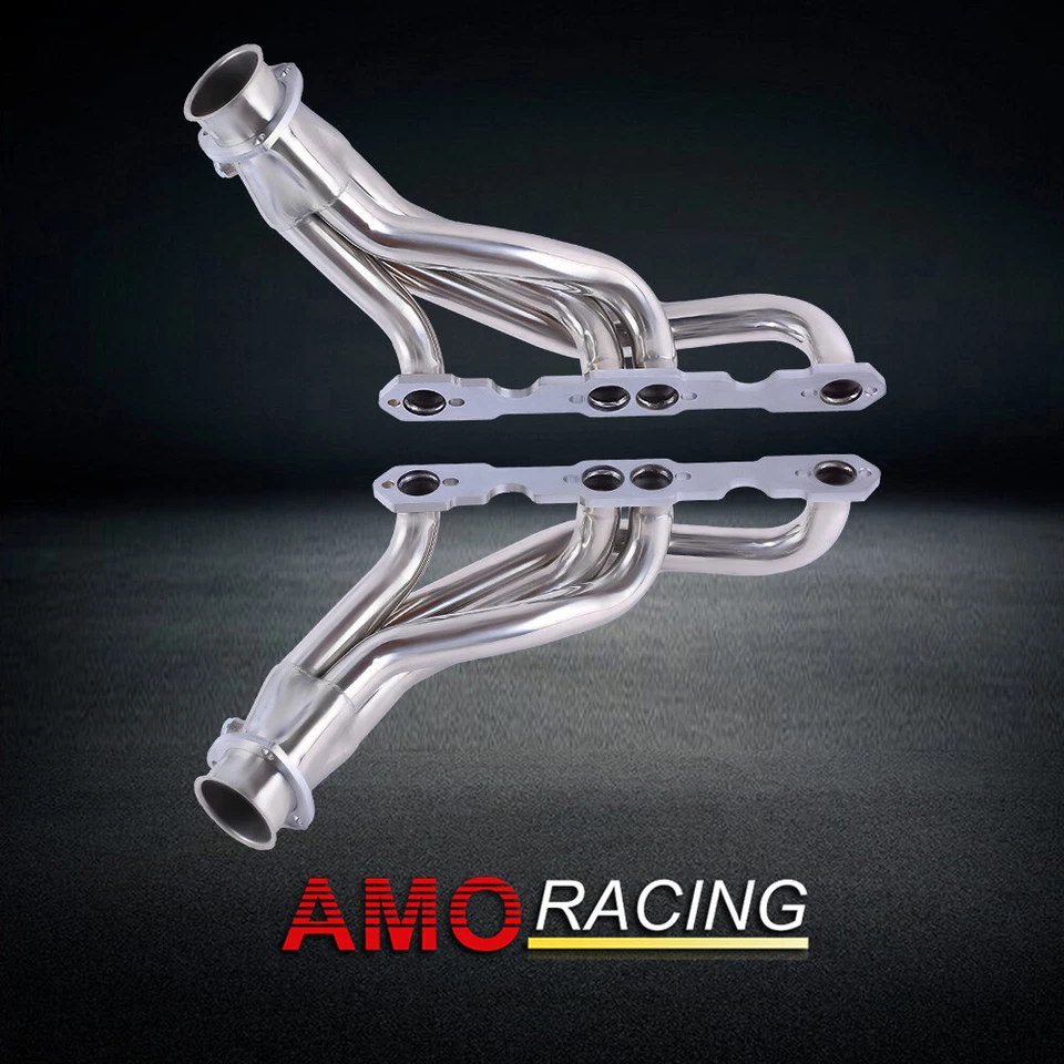 Cabezales de escape de acero inoxidable aptos para camioneta Chevy GMC C1500 K2500 V8 1988-1997 Foto 4 de 4