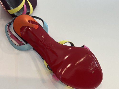 $995 Christian Louboutin Tangueva 100 Satin- Crepe Sandals Size 38.5 - Picture 17 of 22
