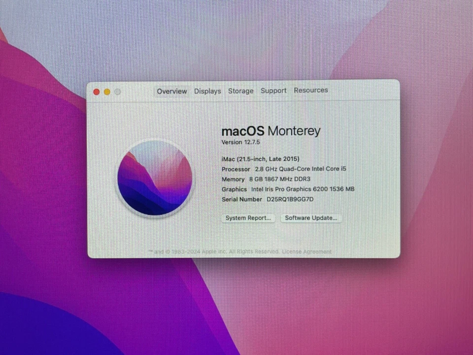 2015 Apple iMac 21.5" Desktop - Core i5 2.8GHz - 8GB 256GB SSD - macOS Monterey - Image 4 of 4