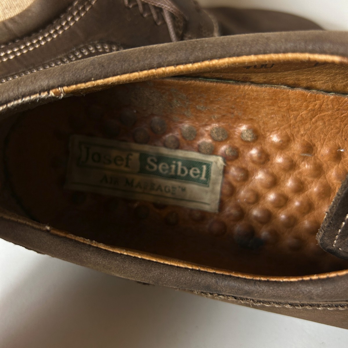 JOSEF SEIBEL Mens Shoes US 13 BROWN Nubuck Leather Lace-Up 