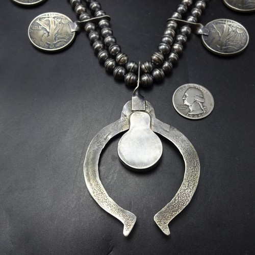 BUFFALO DANCER Cast Naja NECKLACE Walking Liberty HALF DOLLAR Blossoms TURQUOISE - Picture 15 of 19