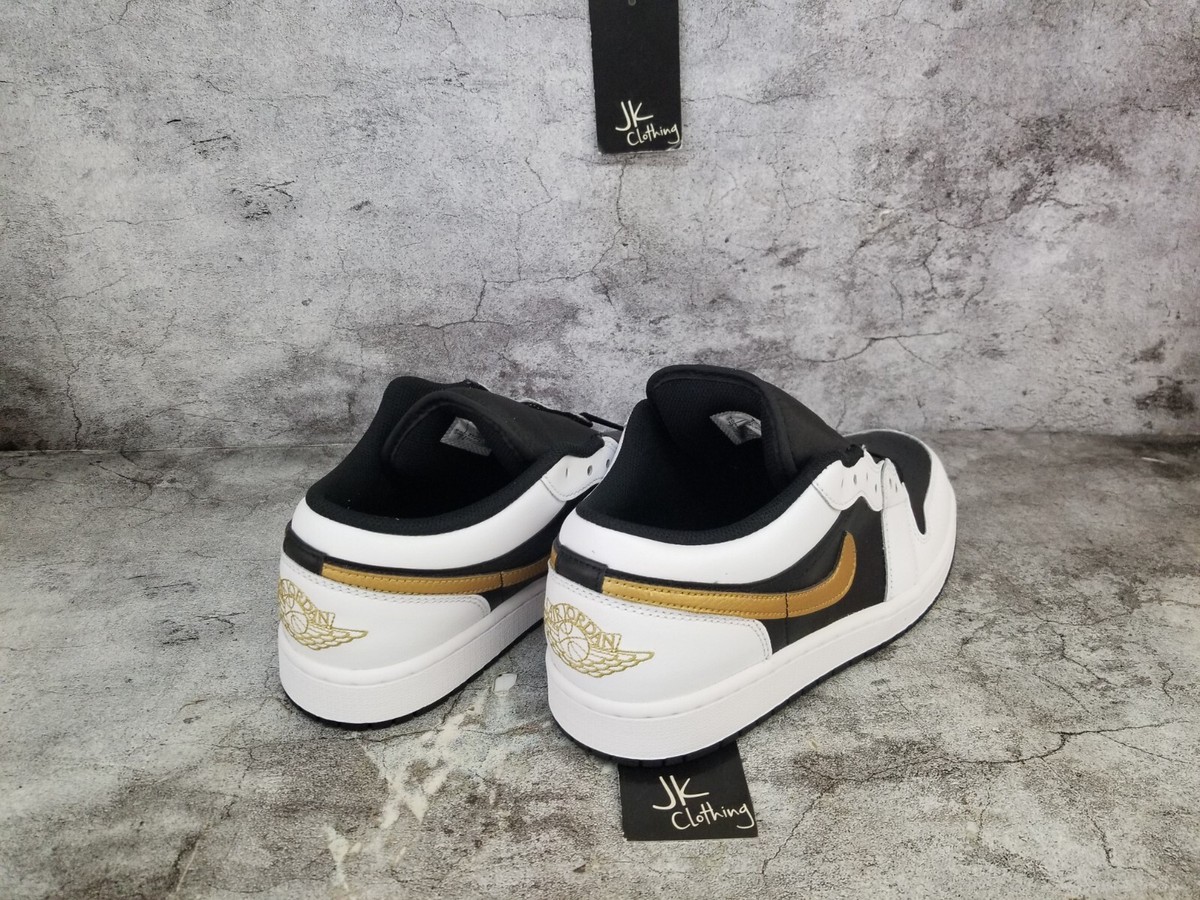 Mens Size 14 Nike Air Jordan 1 Low White Black Metallic Gold Mens Size 14 Nike Air Jordan 1 Low White Black Metallic Gold