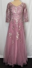 Tulle Lace Appliques Prom Dress Evening Wedding Guest Dress Sz 8
