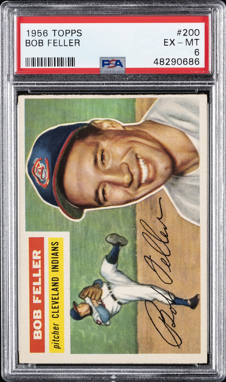 1956 TOPPS #200 BOB FELLER PSA 6