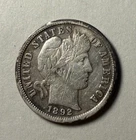 1892 S Barber Dime F Damage  Low Mintage