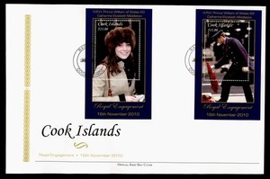 DR WHO 2011 COOK ISLANDS FDC PRINCE WILLIAM ROYAL ENGAGEMENT S/S $11 LR68397