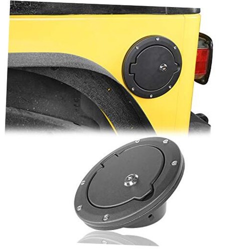 TJ Wrangler Locking Gas Cap Cover Fuel Filler Tank Gas Door Compatible with  - Picture 1 of 8