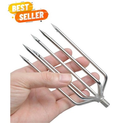 Versatile 5/7 Prong Stainless Steel Fishing Harpoon with 8mm Screw Compatibility