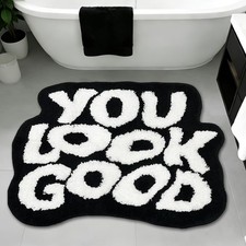 1 PCS You Look Good Bath Mat NonSlip Cool Rug Black White 21x29 Inch Decor