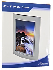 Sweet Memories 4"x6" Curved Silver-Tone Brushed Silver Metal Photo Frame