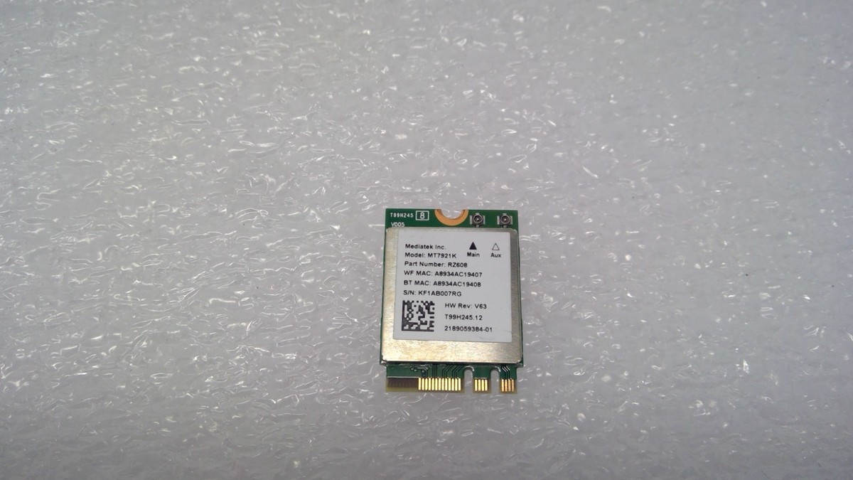 MEDIATEK MT7921K RZ608 PCIE 802.11AX M.2 2230 WLAN BLUETOOTH 5.0